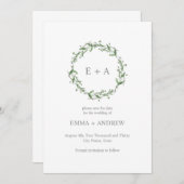 Elegantes blaues Kraut Save the Date - Hinteres Mu Einladung (Vorne/Hinten)