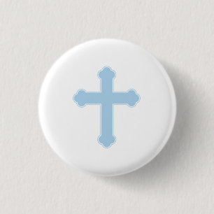 Elegantes Blaues Kreuz  Button