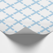 Elegantes Blaues Kreuz Geschenkpapier (Ecke)