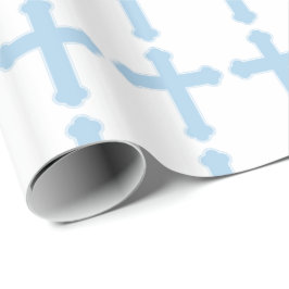 Elegantes Blaues Kreuz Geschenkpapier