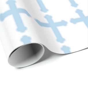 Elegantes Blaues Kreuz Geschenkpapier