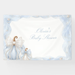 Elegantes blaues Kürbisband-Babyshower-Kulisse Banner