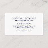 Elegantes blaues Leder Beruflich Ihr Logo Visitenkarte (Rückseite)