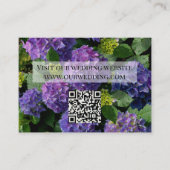 Elegantes blaues lila Magenta Blumenhydrangea QR Begleitkarte (Vorderseite)