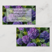 Elegantes blaues lila Magenta grünes Hydrangea Begleitkarte (Vorne/Hinten)