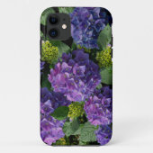 Elegantes blaues lila Magenta grünes Hydrangea Case-Mate iPhone Hülle (Rückseite)