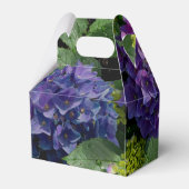 Elegantes blaues lila Magenta grünes Hydrangea Geschenkschachtel (Rückseite)
