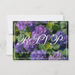 Elegantes blaues lila Magenta grünes Hydrangea Save The Date