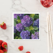 Elegantes blaues lila Magenta grünes Hydrangea Serviette (Beispiel)