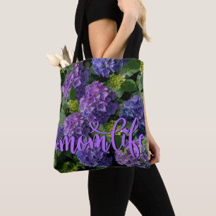 Elegantes blaues lila Magenta grünes Hydrangea Tasche