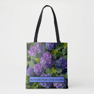 Elegantes blaues lila Magenta grünes Hydrangea Tasche
