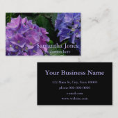 Elegantes blaues lila Magenta grünes Hydrangea Visitenkarte (Vorne/Hinten)