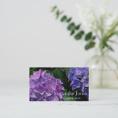 Elegantes blaues lila Magenta grünes Hydrangea Visitenkarte (Stehend Vorderseite)