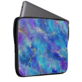 Elegantes blaues, Lila und goldenes Marmormuster Laptopschutzhülle (Vorne Rechts)