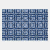 Elegantes blaues Mandala-Blumenmuster Geschenkpapier Set (Vorderseite 2)