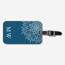 Elegantes blaues Mandala-Monogramm