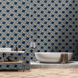 Elegantes blaues Marine-Knotenmuster im Vintage-St Tapete