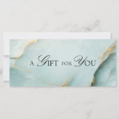 Elegantes blaues Marmor-QR-Code-Geschenkgutschein (Vorderseite)