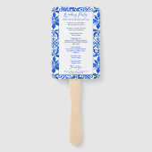 Elegantes blaues mexikanisches Hochzeitsprogramm T Fächer (Rückseite)