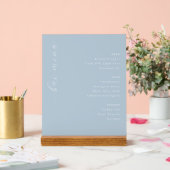 Elegantes Blaues Minimalistisches Barmenü Acrylschild (Hochzeit)