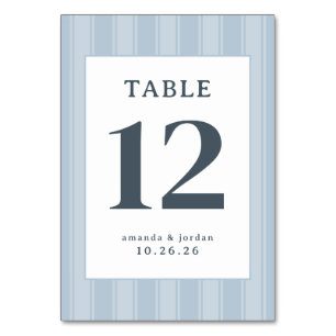 Elegantes blaues minimalistisches Tischschild Tischnummer