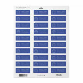 Elegantes blaues Monogramm-Hochzeits-Anschrift (Vorne)