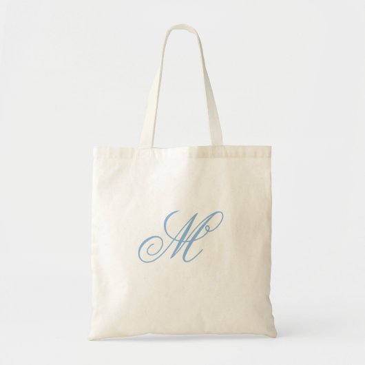 Elegantes blaues Monogramm-Initial Tragetasche (Vorne)