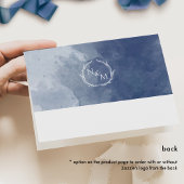 Elegantes blaues Monogramm, Wasserfarbenhochzeit Dankeskarte