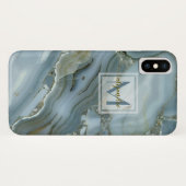 Elegantes blaues natürliches Case-Mate iPhone hülle (Rückseite (Horizontal))