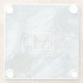 Elegantes blaues natürliches glasuntersetzer (Rückseite)