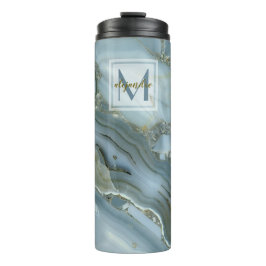 Elegantes blaues natürliches thermosbecher