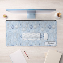 Elegantes blaues Ornamentmuster Schreibtischmatte 