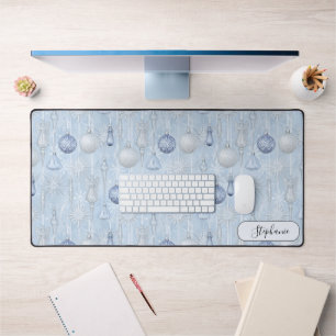 Elegantes blaues Ornamentmuster Schreibtischmatte 