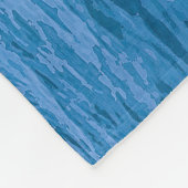Elegantes blaues Ozean Waves Akryllisches Kunstwer Fleecedecke (Ecke)