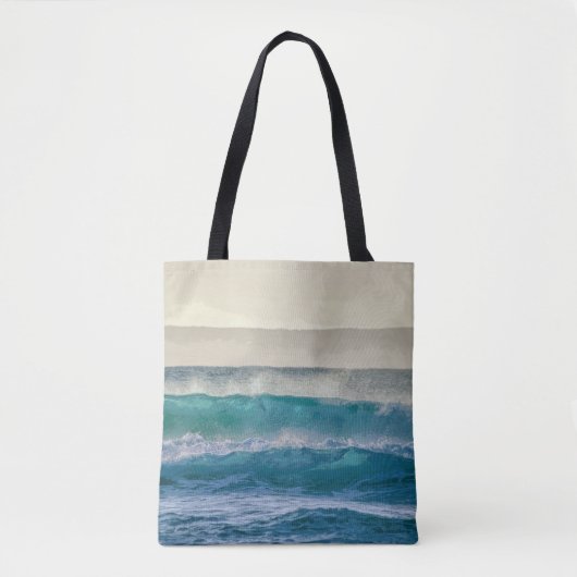 Elegantes blaues Ozean Waves Akryllisches Kunstwer Tasche (Vorderseite)