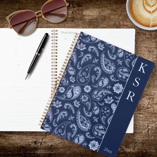 Elegantes blaues Paisleymuster Planer