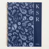 Elegantes blaues Paisleymuster Planer (Vorderseite)