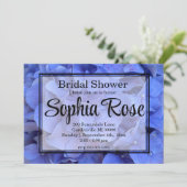 Elegantes blaues periwinkle blumengeschmücktes Bra Einladung (Stehend Vorderseite)