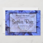 Elegantes blaues periwinkle blumengeschmücktes Bra Einladung (Vorderseite)