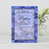 Elegantes blaues periwinkle blumengeschmücktes Bra Einladung (Stehend Vorderseite)