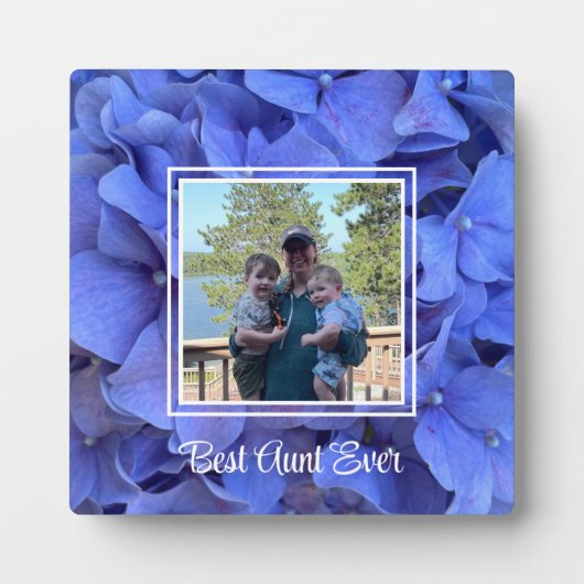 Elegantes blaues periwinkle florale fotoplatte (Vorderseite)