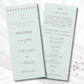 Elegantes blaues Perlen-Hochzeitsprogramm für chri Programm