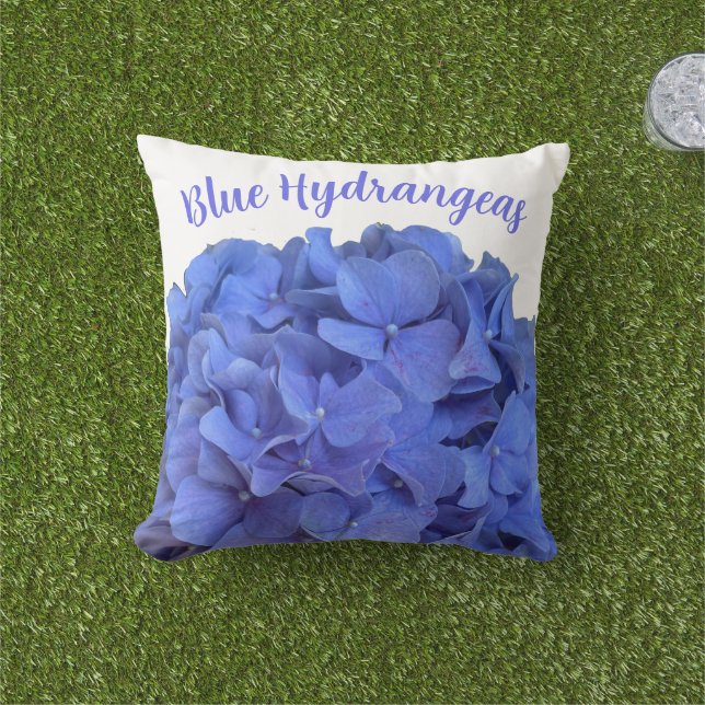 Elegantes Blaues Perwinkle Elegantes Hydrangeas Kissen (Golfball-Marker)