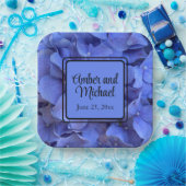 Elegantes Blaues Perwinkle Elegantes Hydrangeas Pappteller (Party)
