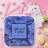 Elegantes Blaues Perwinkle Elegantes Hydrangeas Pappteller (Party)