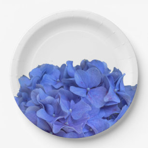 Elegantes Blaues Perwinkle Elegantes Hydrangeas Pappteller