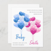 Elegantes blaues Rosa Ballongeschlecht offenbart E (Vorne/Hinten)