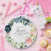 Elegantes blaues Rosa Brautparty Pappteller (Party)