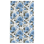Elegantes blaues Rose-Muster Kleine Geschenktüte (Vorderseite)