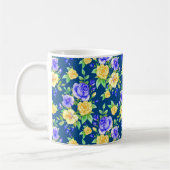 Elegantes blaues Rosenmuster Kaffeetasse (Links)